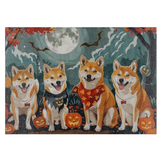 Shiba Inu Halloween Spokengeest Snijplank (Voorkant)