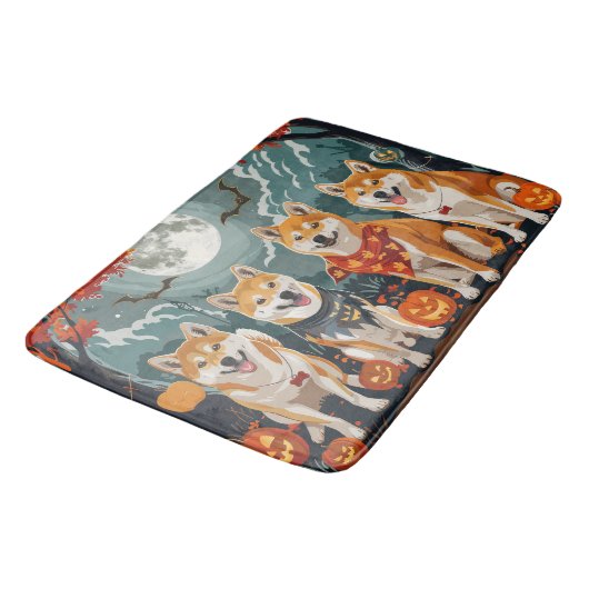 Shiba Inu Halloween Spooky Badmat (Gekanteld)