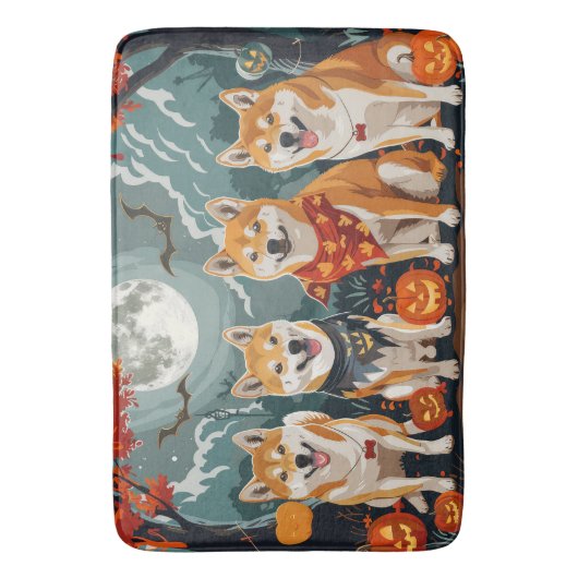 Shiba Inu Halloween Spooky Badmat (Voorkant Verticaal)