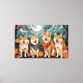 Shiba Inu Halloween Spooky Canvas Afdruk (Voorkant)