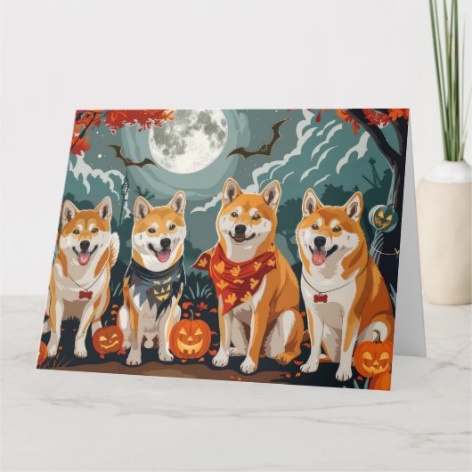 Shiba Inu Halloween Spooky Kaart (Voorkant)