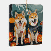 Shiba Inu Halloween Spooky Keramisch Ornament (Rechts)
