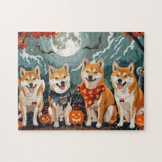 Shiba Inu Halloween Spooky Legpuzzel (Horizontaal)