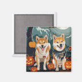 Shiba Inu Halloween Spooky Magneet (Voorkant / Achterkant)