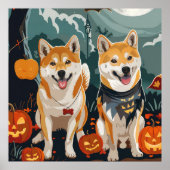 Shiba Inu Halloween Spooky Poster (Voorkant)