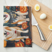 Shiba Inu Halloween Spooky Theedoek (Quarter Fold)