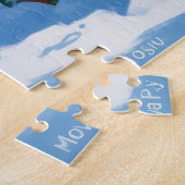 Shiba Inu hardlopen in de sneeuw met kerst Pet Legpuzzel (Zijkant)