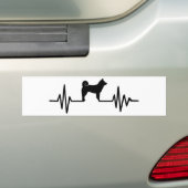 Shiba inu hartslag bumpersticker (Op auto)
