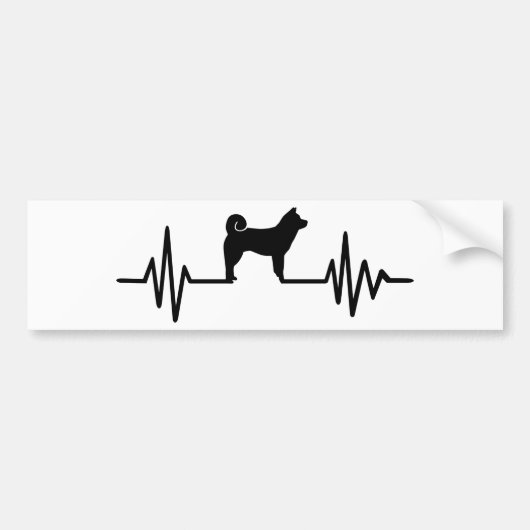 Shiba inu hartslag bumpersticker (Voorkant)