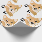 Shiba Inu Head Cadeaupapier (Hoek)