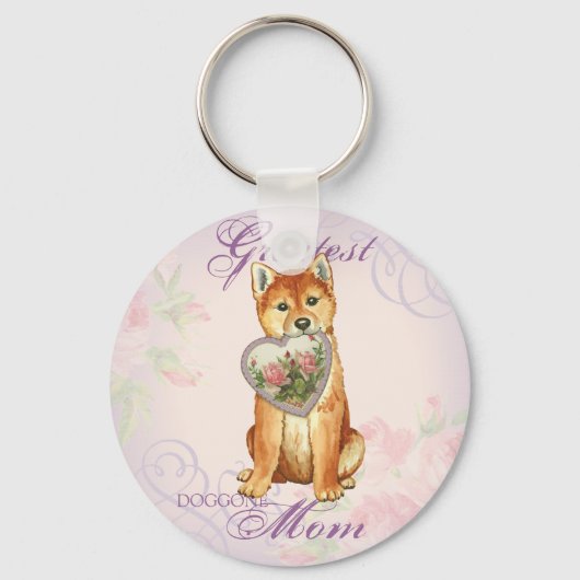 Shiba Inu Heart mama Sleutelhanger (Voorkant)