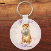 Shiba Inu Heart mama Sleutelhanger (Voorkant)