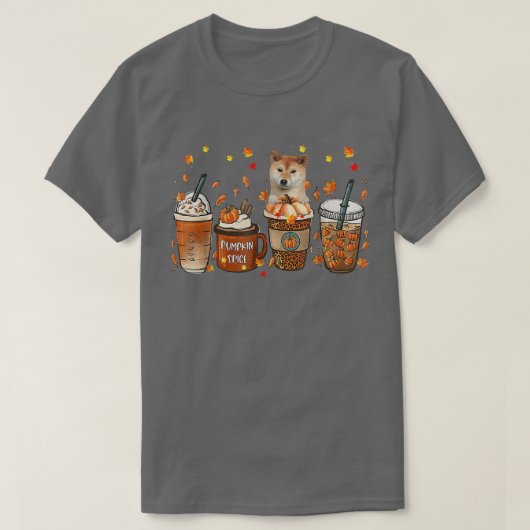 Shiba Inu Herfst Coffee Pumpkin Spice Latte Iced A T-shirt (Design voorkant)
