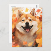 Shiba Inu Herfst Dankzegging  Briefkaart (Voorkant / Achterkant)