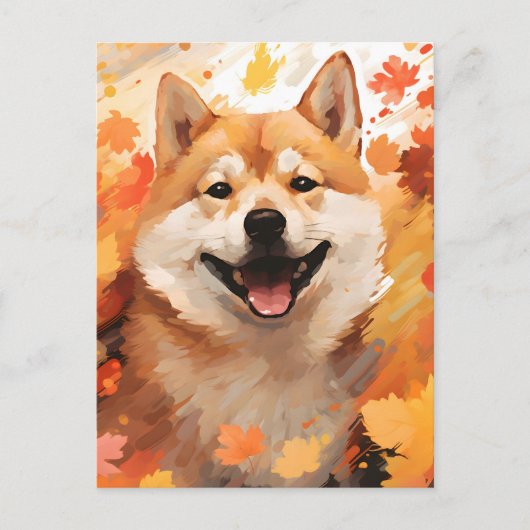 Shiba Inu Herfst Dankzegging  Briefkaart (Voorkant)