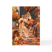 Shiba Inu Herfst Wenskaart