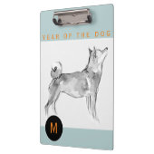 Shiba Inu het Schilderen Chinees Hondenjaar Monogr Klembord (Links)
