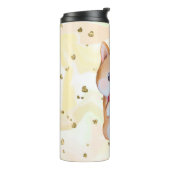 Shiba Inu Holding A Heart Thermosbeker (Gedraaid links)