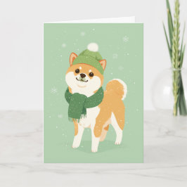 Shiba Inu Holiday Greeting Kaart