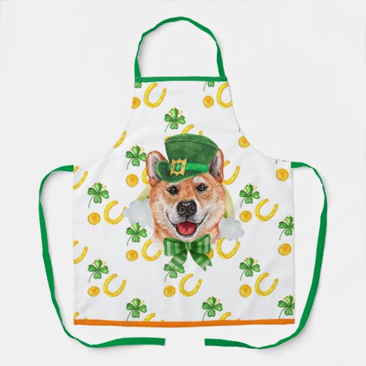 Shiba Inu Holiday Home Decor St Patrick's Day Dog Schort (Voorkant)
