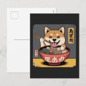 Shiba Inu-hond eet Ramen  Feestdagenkaart (Voorkant / Achterkant)