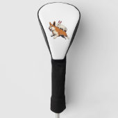 Shiba Inu Hond en Konijn - Speels samen ontwerp Golfheadcover (Voorkant)