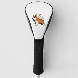Shiba Inu Hond en Konijn - Speels samen ontwerp Golfheadcover