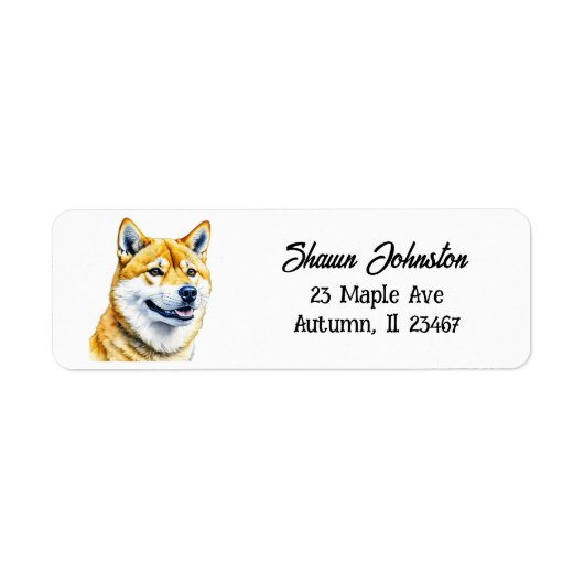 Shiba Inu hond gepersonaliseerd Etiket (Voorkant)