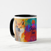 Shiba Inu hond impressionistische verf Mok (Voorkant links)