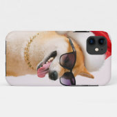 Shiba Inu-hond in de rode petten van Santa Claus Case-Mate iPhone Case (Achterkant (horizontaal))