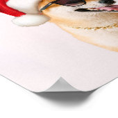 Shiba Inu-hond in de rode petten van Santa Claus Poster (Hoek)