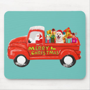 Shiba Inu Hond in Kerstmis Leveringsvrachtwagen Muismat