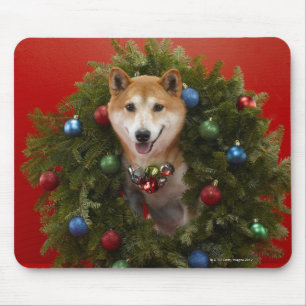 Shiba Inu-hond in kerstmis Muismat