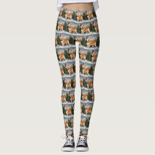 Shiba Inu Hond in Sneeuw Kerstmis Leggings