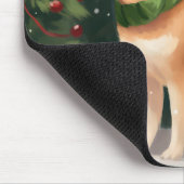 Shiba Inu Hond in Sneeuw Kerstmis Muismat (Hoek)