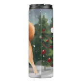 Shiba Inu Hond in Sneeuw Kerstmis Thermosbeker (Achterkant)