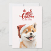 Shiba inu hond kerst feestdagenkaart (Voorkant)