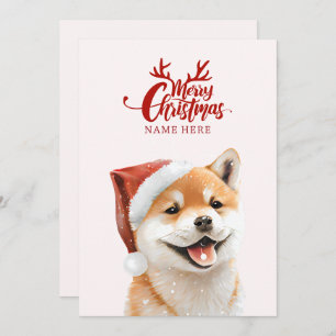 Shiba inu hond kerst feestdagenkaart
