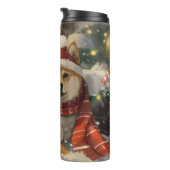 Shiba Inu Hond Kerst Festiviteit Thermosbeker (Geroteerd rechts)