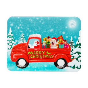 Shiba inu Hond Kerst Levering Truck Magneet