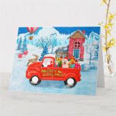 Shiba Inu hond Kerstbezorgtruck Sneeuw Kaart (Gele Bloem)