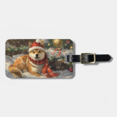Shiba Inu Hond Kerstfeest Bagagelabel (Voorkant horizontaal)