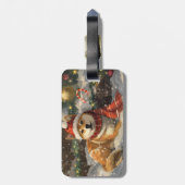 Shiba Inu Hond Kerstfeest Bagagelabel (Achterkant verticaal)