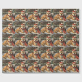 Shiba Inu Hond Kerstfeest Cadeaupapier (Vlak)