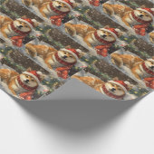 Shiba Inu Hond Kerstfeest Cadeaupapier (Hoek)