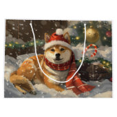 Shiba Inu Hond Kerstfeest Groot Cadeauzakje (Achterkant)