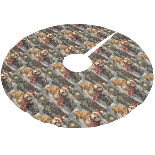 Shiba Inu Hond Kerstfeest Kerstboom Rok (Gekanteld)