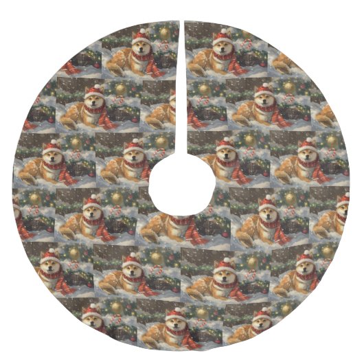 Shiba Inu Hond Kerstfeest Kerstboom Rok (Voorkant)