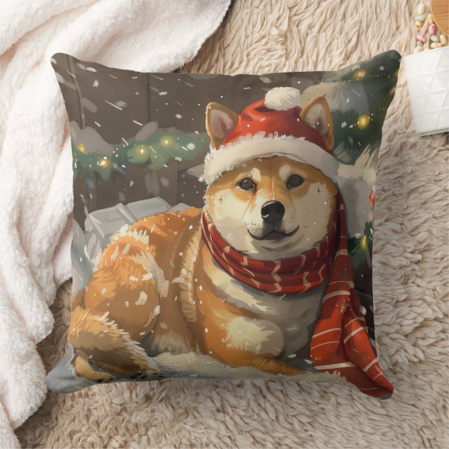 Shiba Inu Hond Kerstfeest Kussen (Deken)