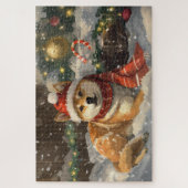 Shiba Inu Hond Kerstfeest Legpuzzel (Verticaal)